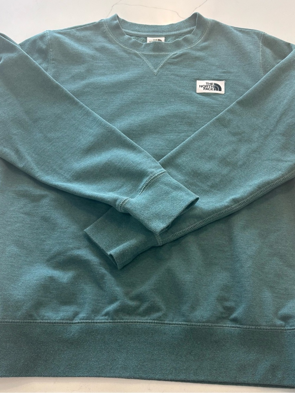 The North Face Women’s Teal/ greenish Crewneck Sweatshirt with Logo Patch